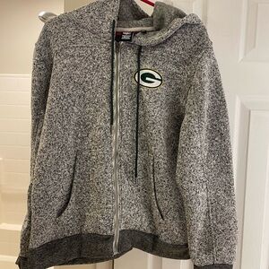 NFL Team Apparel Green Bay Packers Fleece Sherpa Gray Hoodie XL